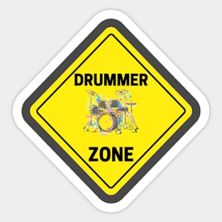 Drummer Zone  Percussionist Drum Set Sticker